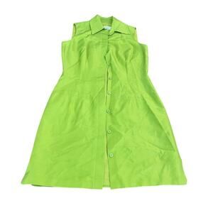 Vintage Laundry By Shelli Segal Women's Green 100% Silk 


Shirt Dress Size 6